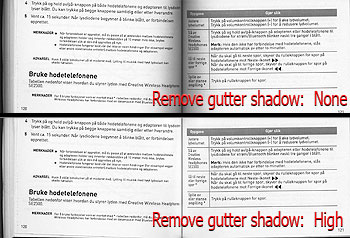 ������ ������������� ������� Remove Gutter Shadow